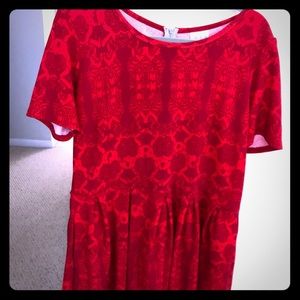 Lularoe NWOT Red Print Amelia